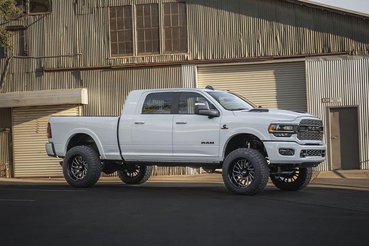 Side profile of 2020 Dodge Ram with wheels