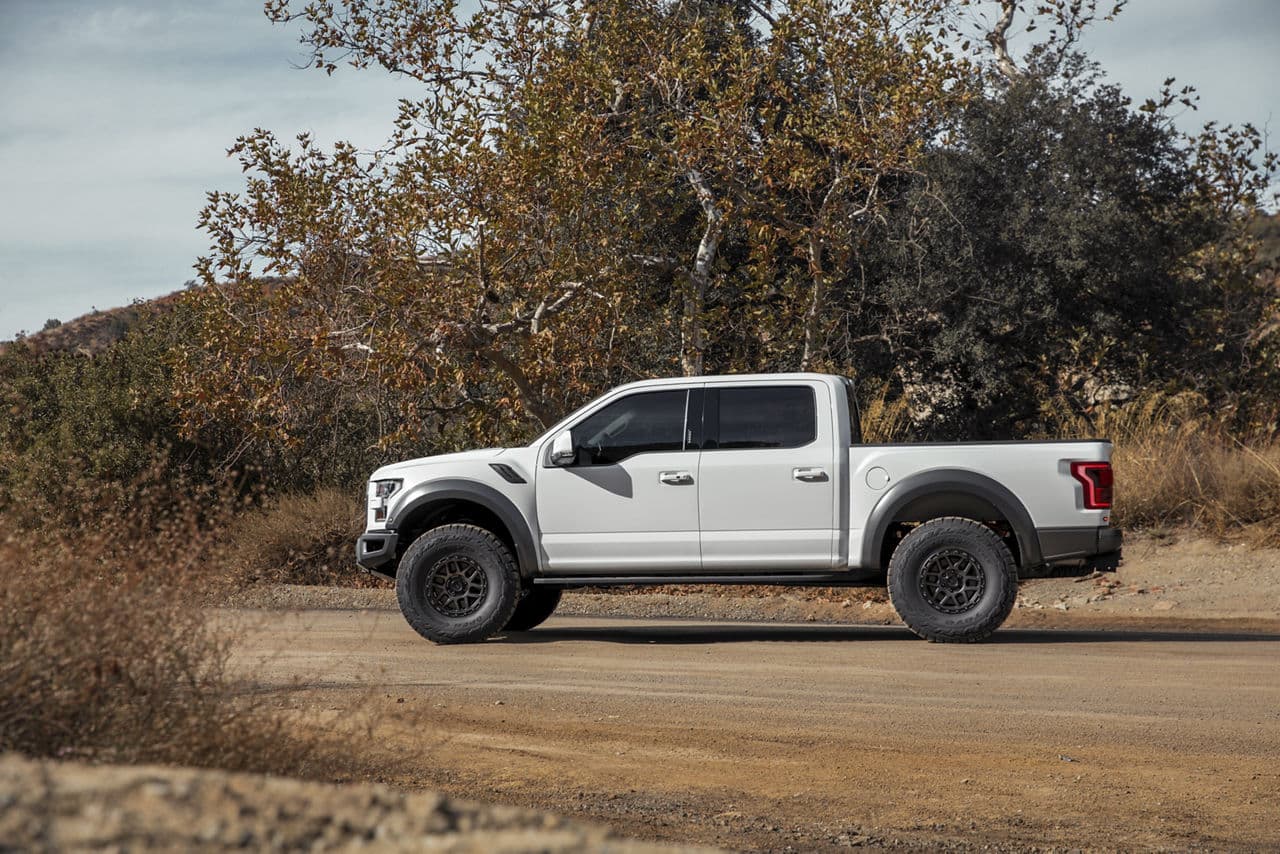 Side profile of 2020 Ford F150 Raptor with truck suv wheels