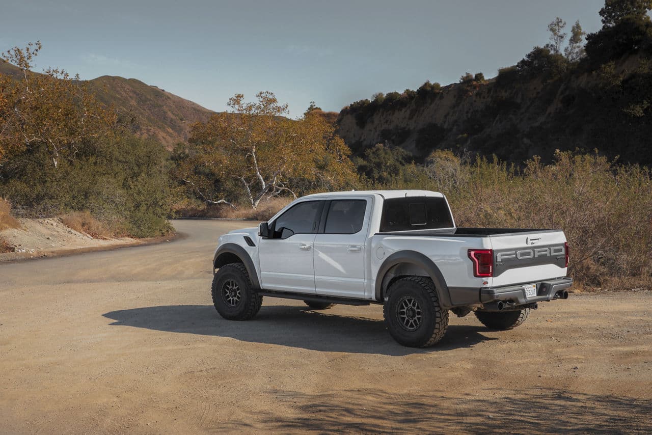 Detail view of 2020 Ford F150 Raptor with truck suv wheels