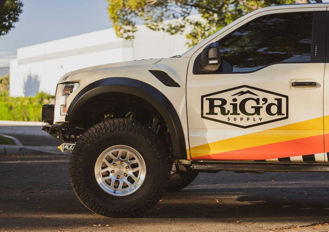 Front view of 2020 Ford F150 Raptor with truck suv wheels