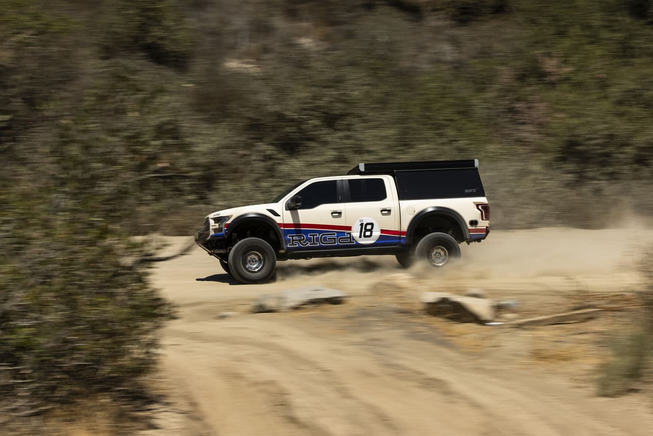 Side profile of 2020 Ford F150 Raptor with wheels