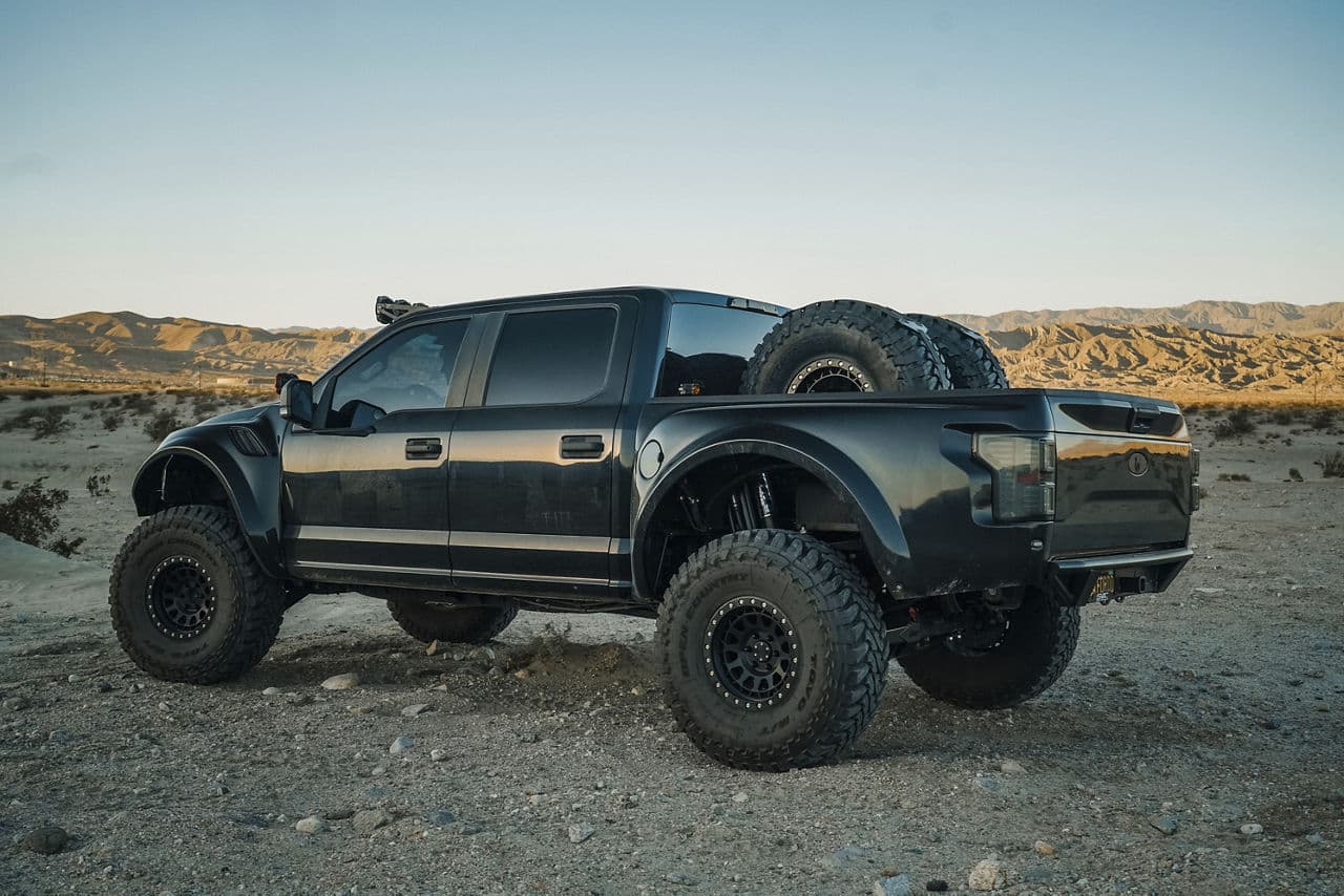 Front view of 2020 Ford F150 with truck suv wheels