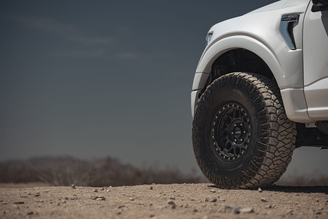 Rear view of 2020 Ford F150 with wheels