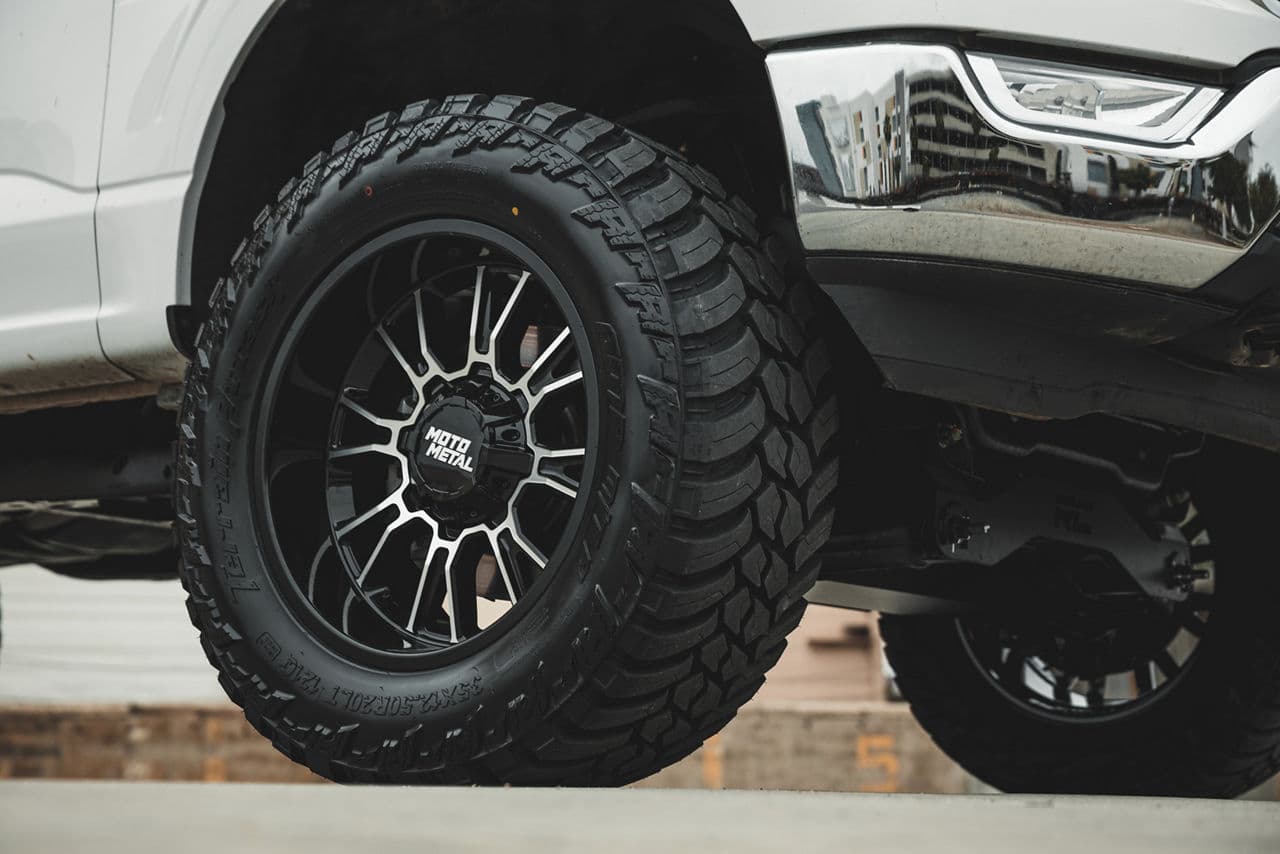 Rear view of 2020 Ford F150 with wheels