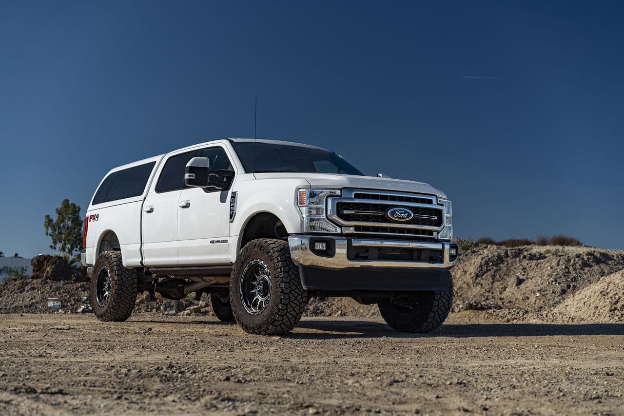 Detail view of 2020 Ford F250 with vehicle wraps