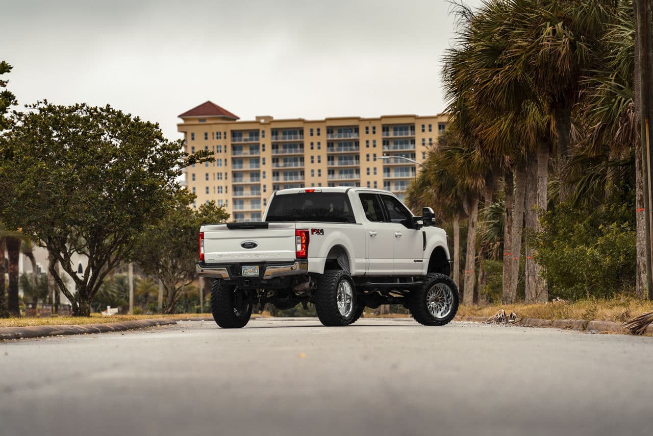 Side profile of 2020 Ford F250 with wheels