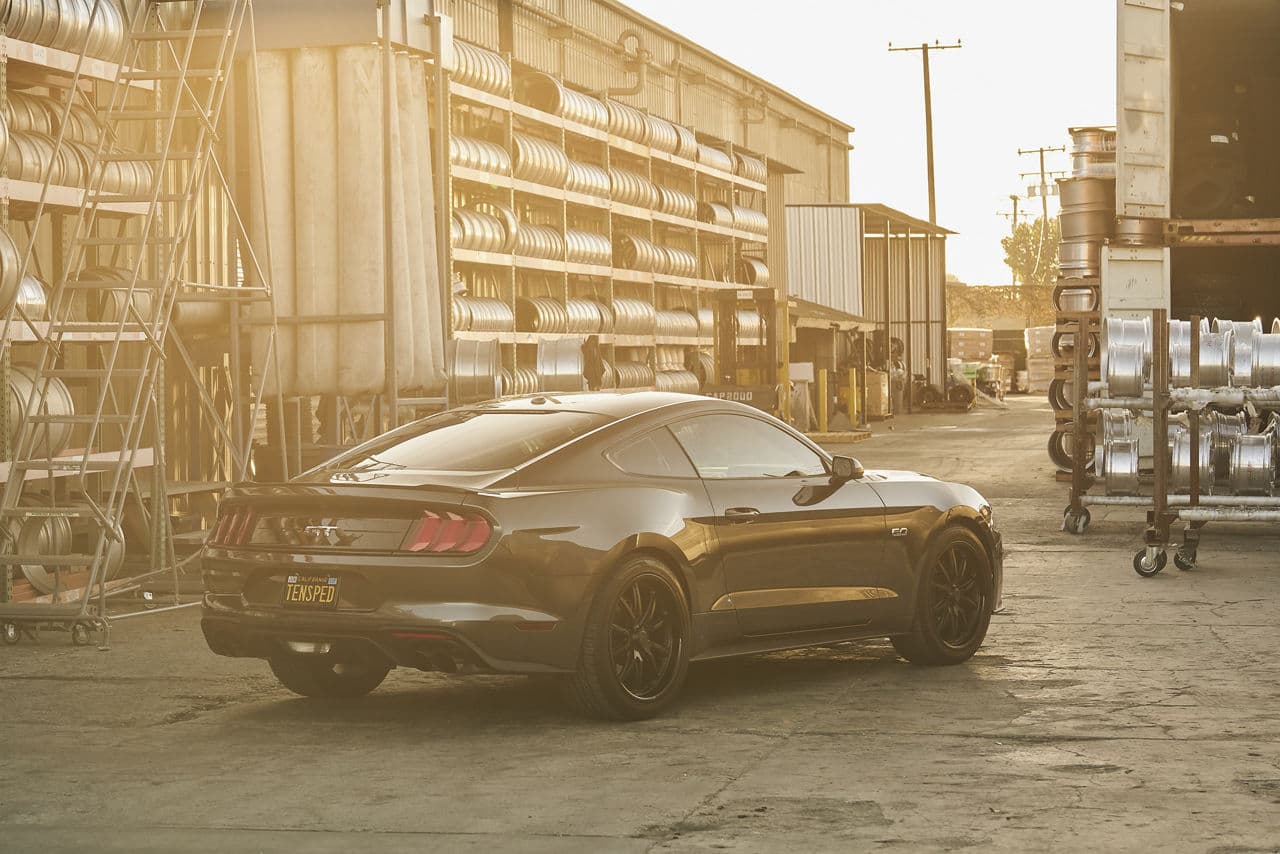 Side profile of 2020 Ford Mustang GT with wheels