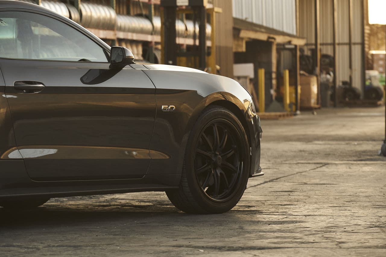 Rear view of 2020 Ford Mustang GT with wheels