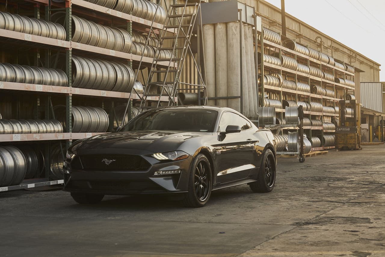 Detail view of 2020 Ford Mustang GT with wheels