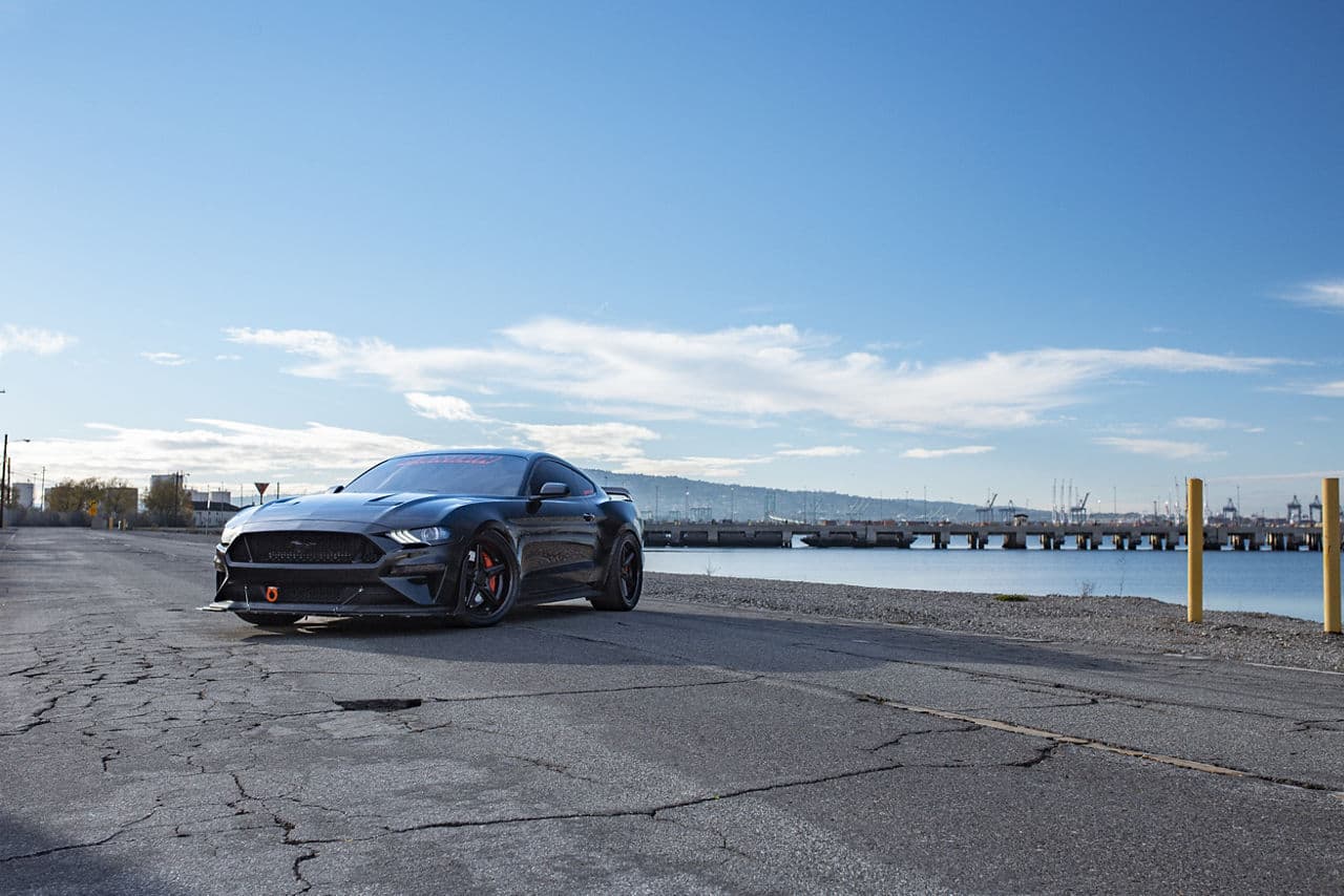 Front view of 2020 Ford Mustang with wheels