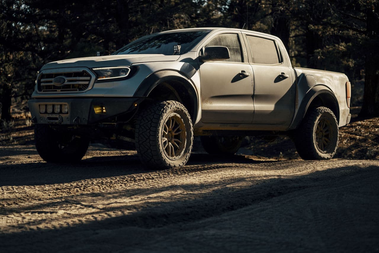 Front view of 2020 Ford Ranger with truck suv wheels