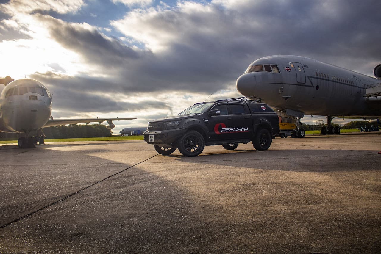 Rear view of 2020 Ford Ranger with wheels