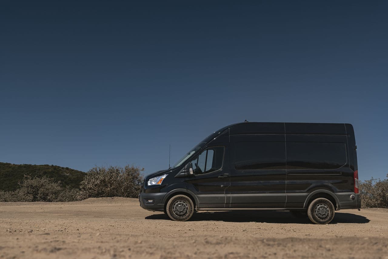 Detail view of 2020 Ford Transit with wheels