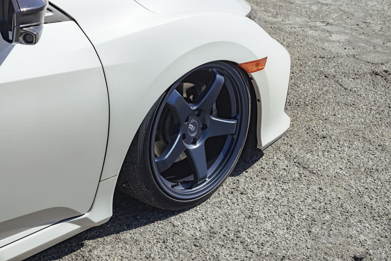 Rear view of 2020 Honda Civic with wheels