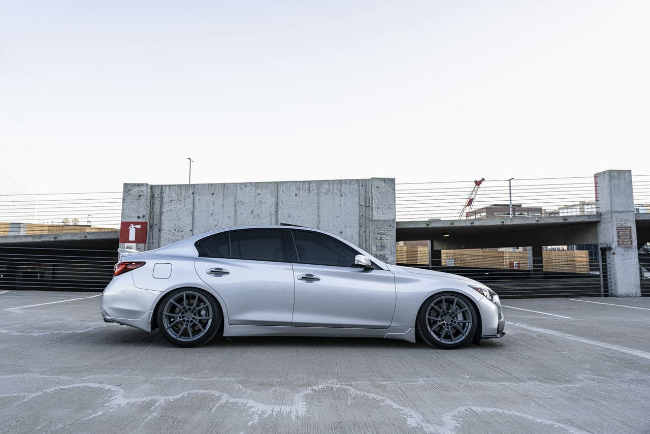 Rear view of 2020 Infiniti Q50 with wheels