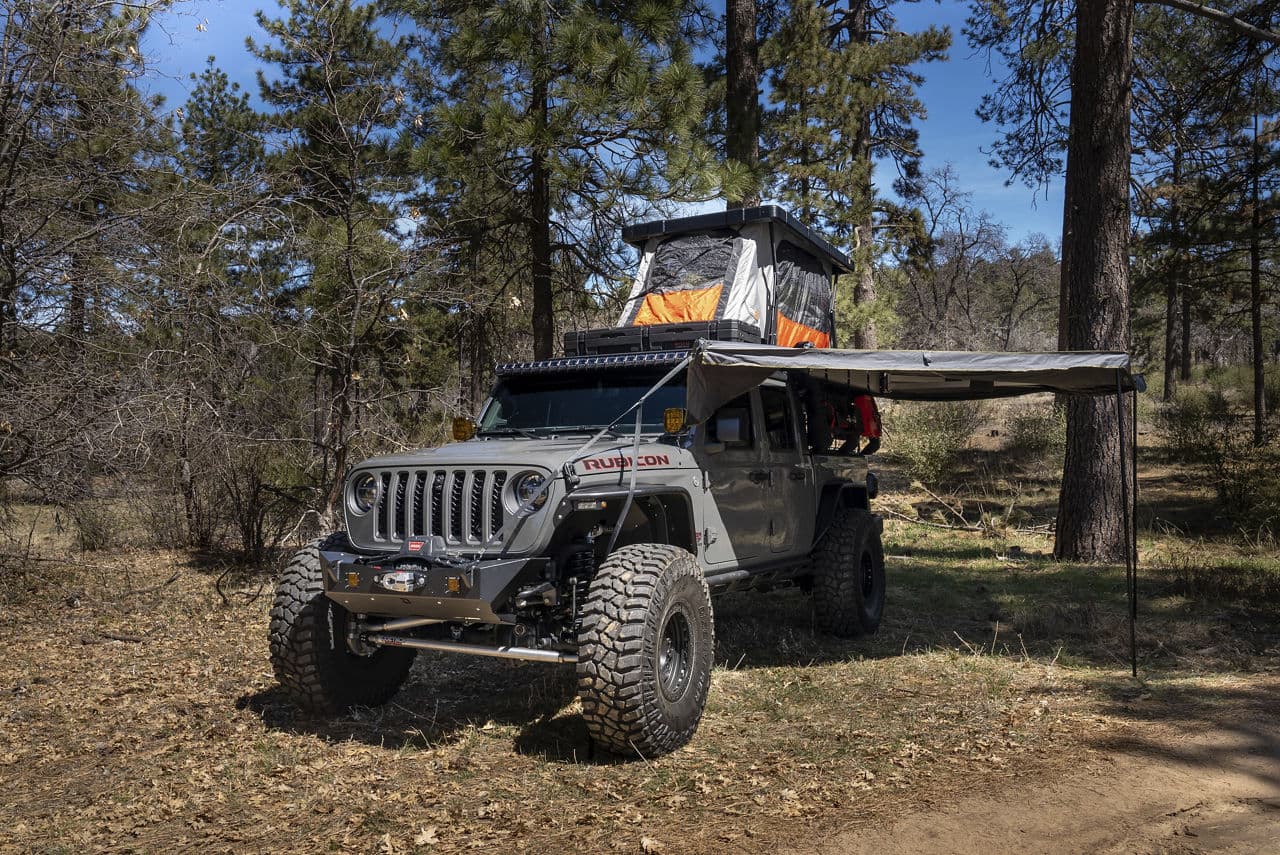 Interior of 2020 Jeep Gladiator with wheels