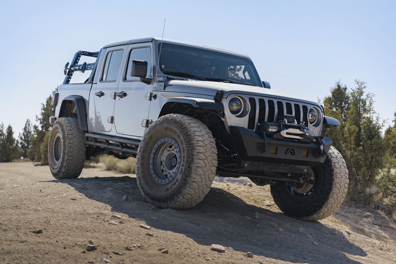 Interior of 2020 Jeep Gladiator with wheels