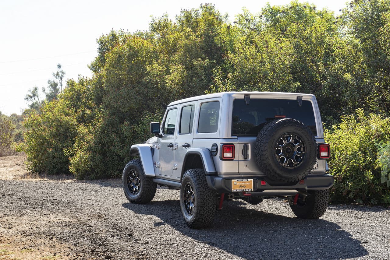 Side profile of 2020 Jeep Wrangler with truck suv wheels