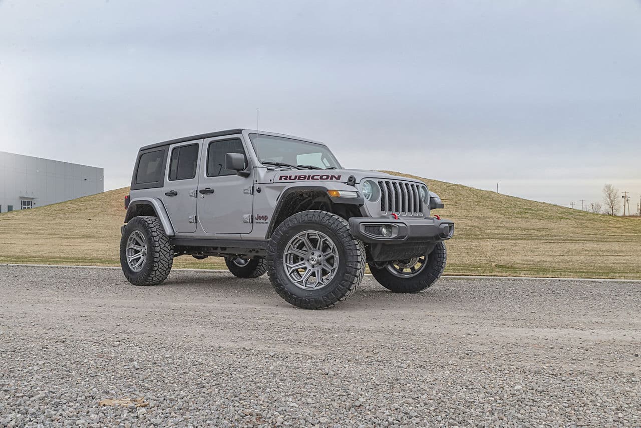 Front view of 2020 Jeep Wrangler Unlimited with wheels