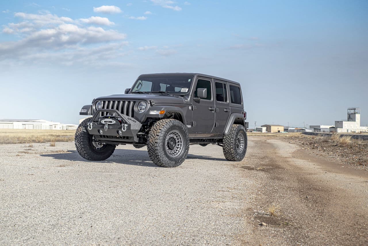 Front view of 2020 Jeep Wrangler with wheels
