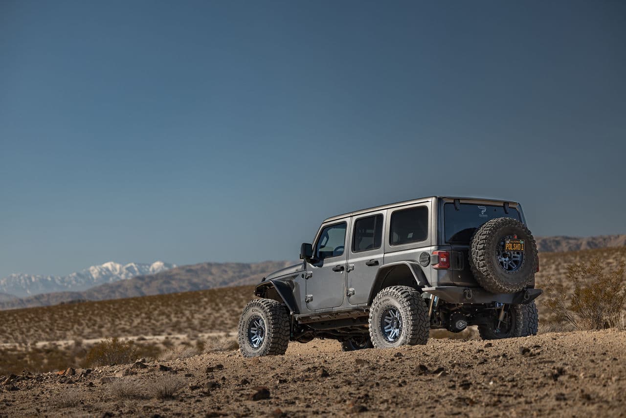 Interior of 2020 Jeep Wrangler with wheels