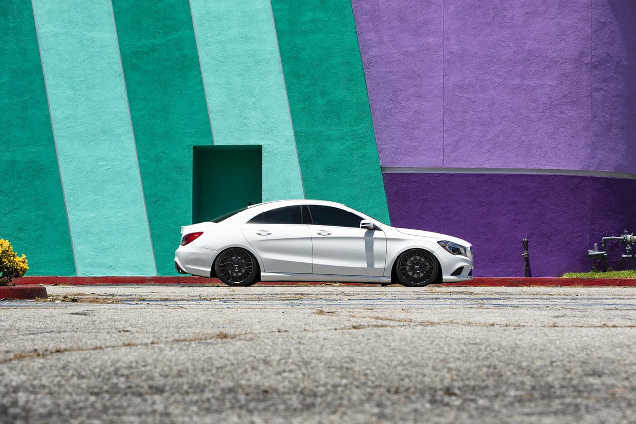 Side profile of 2020 Mercedes-Benz CLA250 with wheels