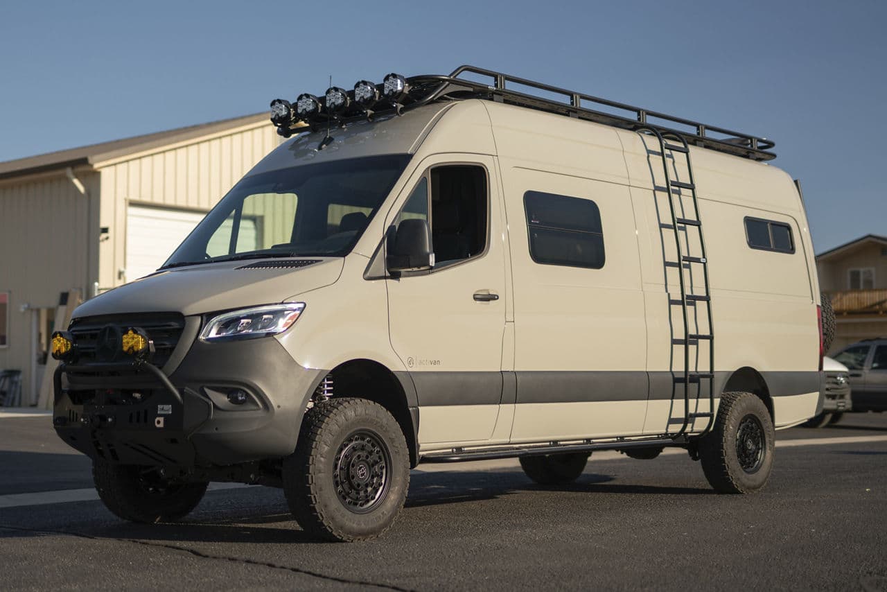 Front view of 2020 Mercedes-Benz Sprinter with truck suv wheels