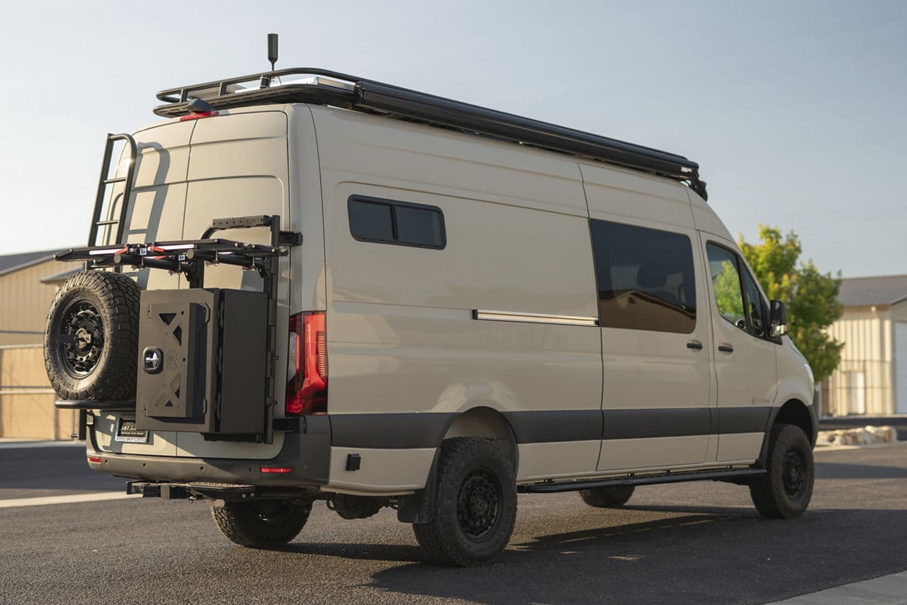 Side profile of 2020 Mercedes-Benz Sprinter with truck suv wheels