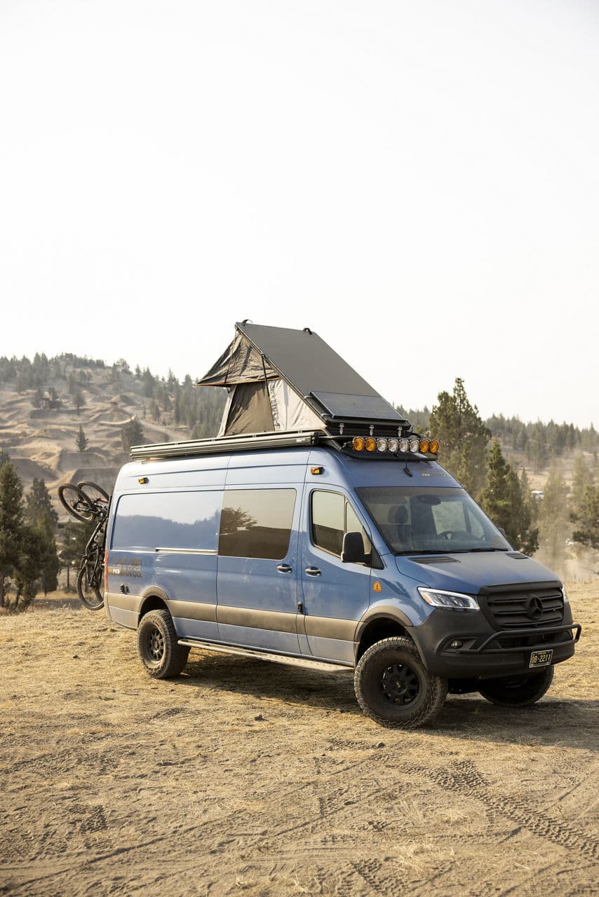 Side profile of 2020 Mercedes-Benz Sprinter with truck suv wheels