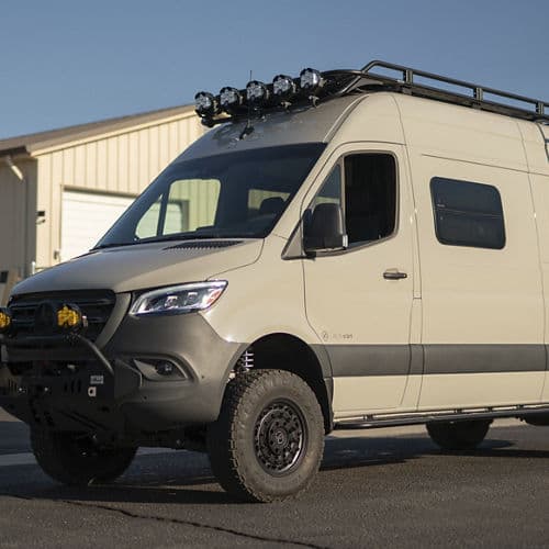 Rear view of 2020 Mercedes-Benz Sprinter with wheels