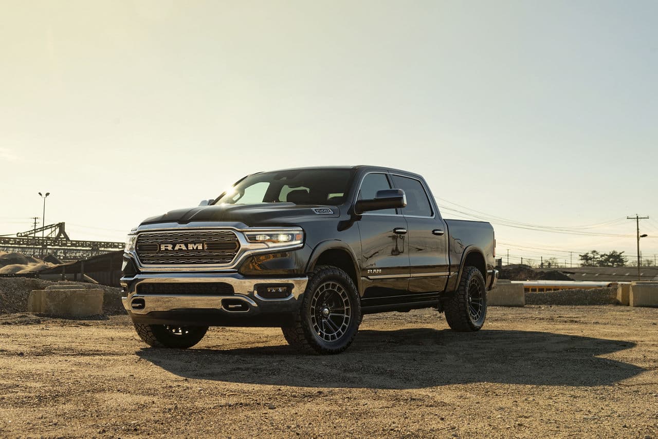 Front view of 2020 Ram 1500 with wheels