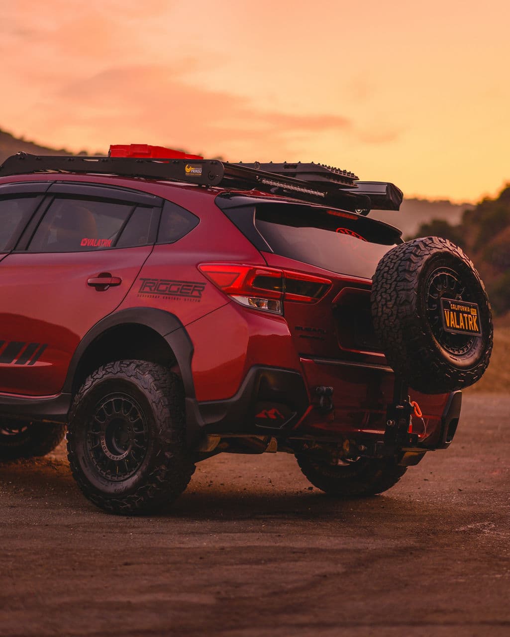 Rear view of 2020 Subaru Crosstrek with wheels