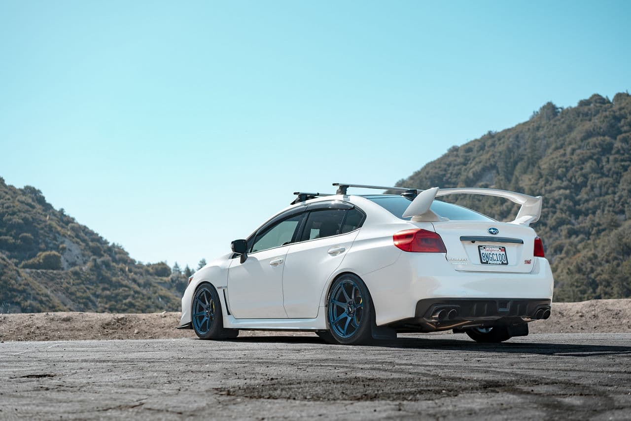 Front view of 2020 Subaru WRX STI with vehicle wraps