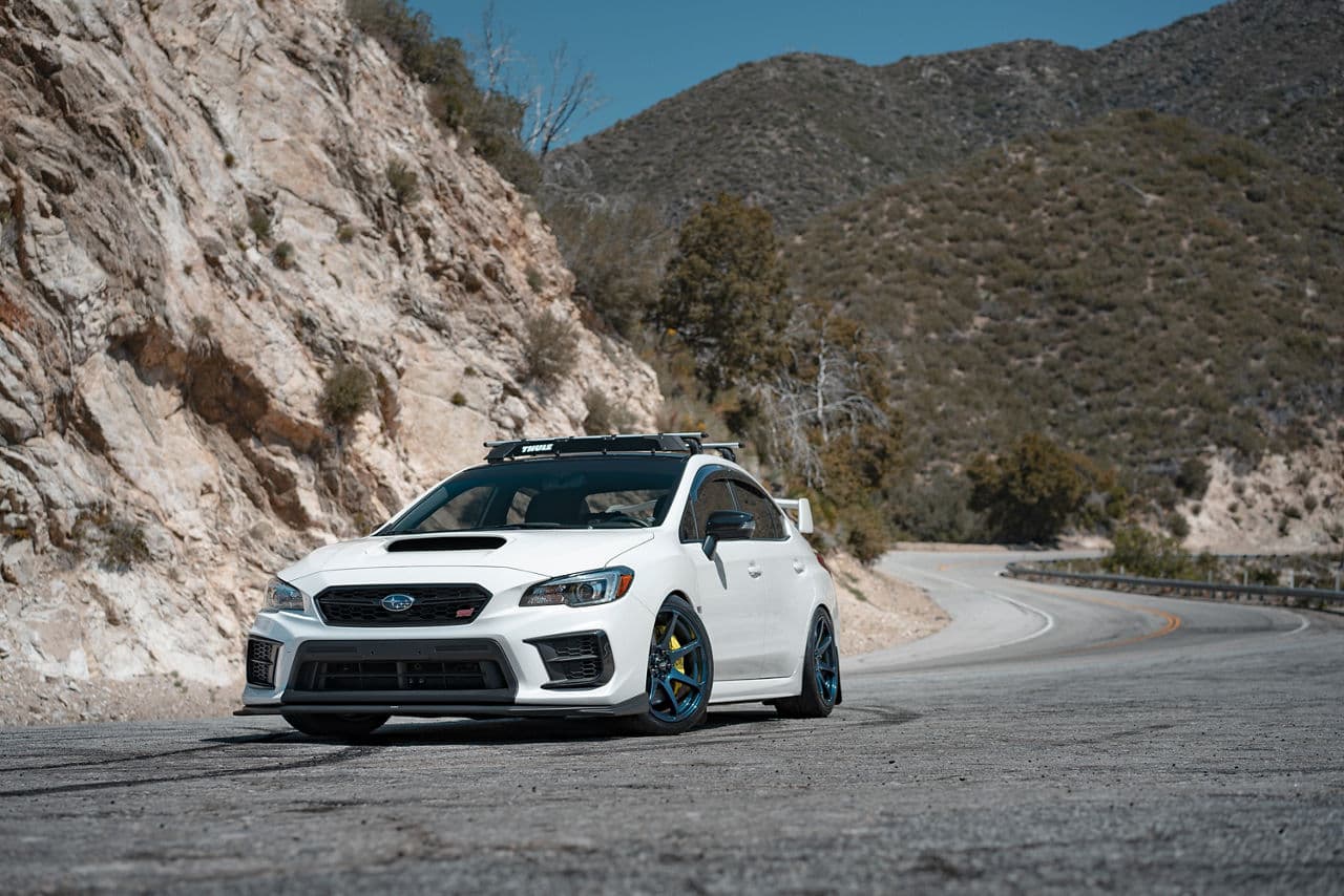 Detail view of 2020 Subaru WRX STI with vehicle wraps