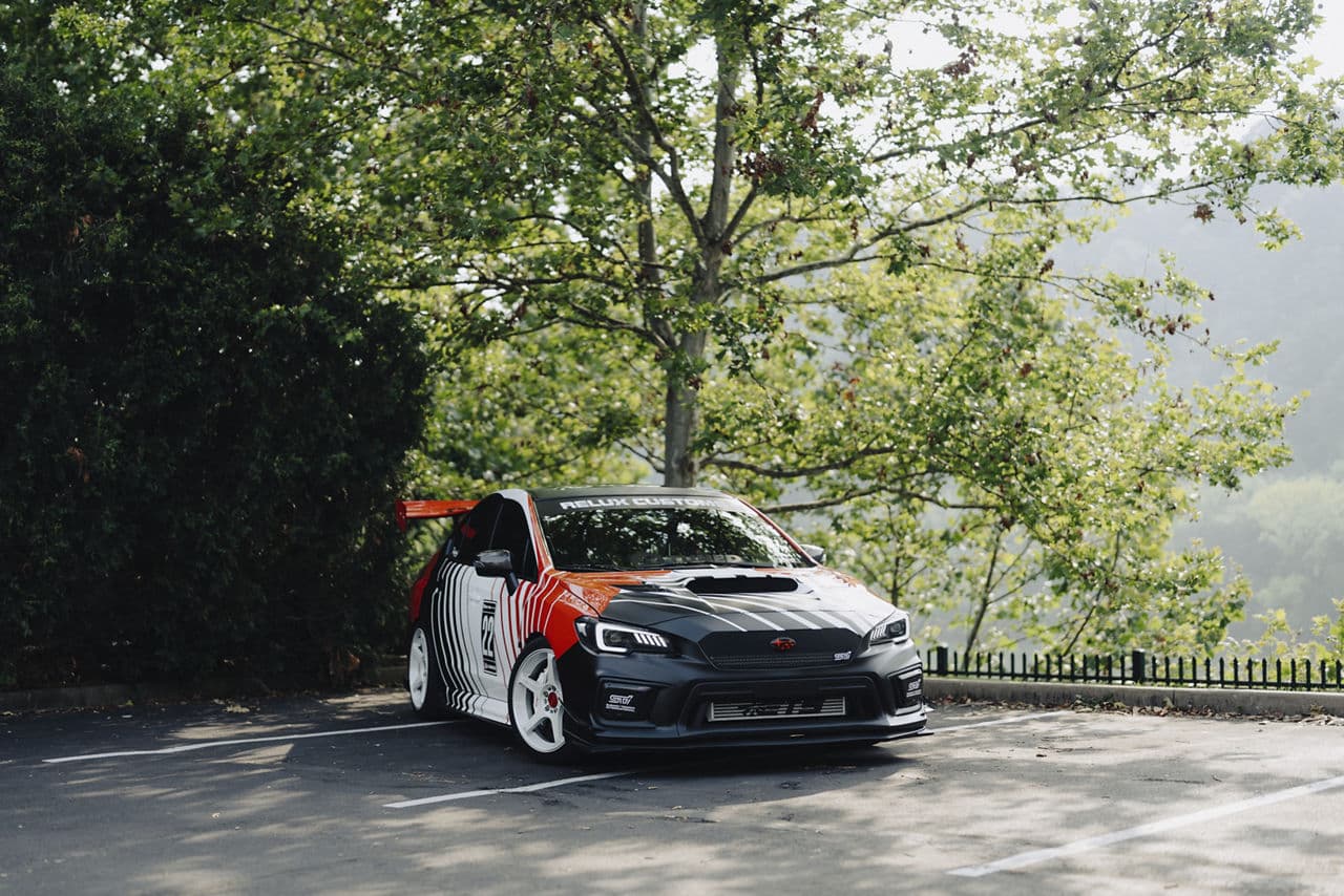 Rear view of 2020 Subaru WRX STI with wheels