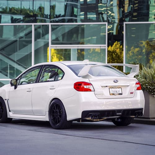 Detail view of 2020 Subaru WRX STI with wheels