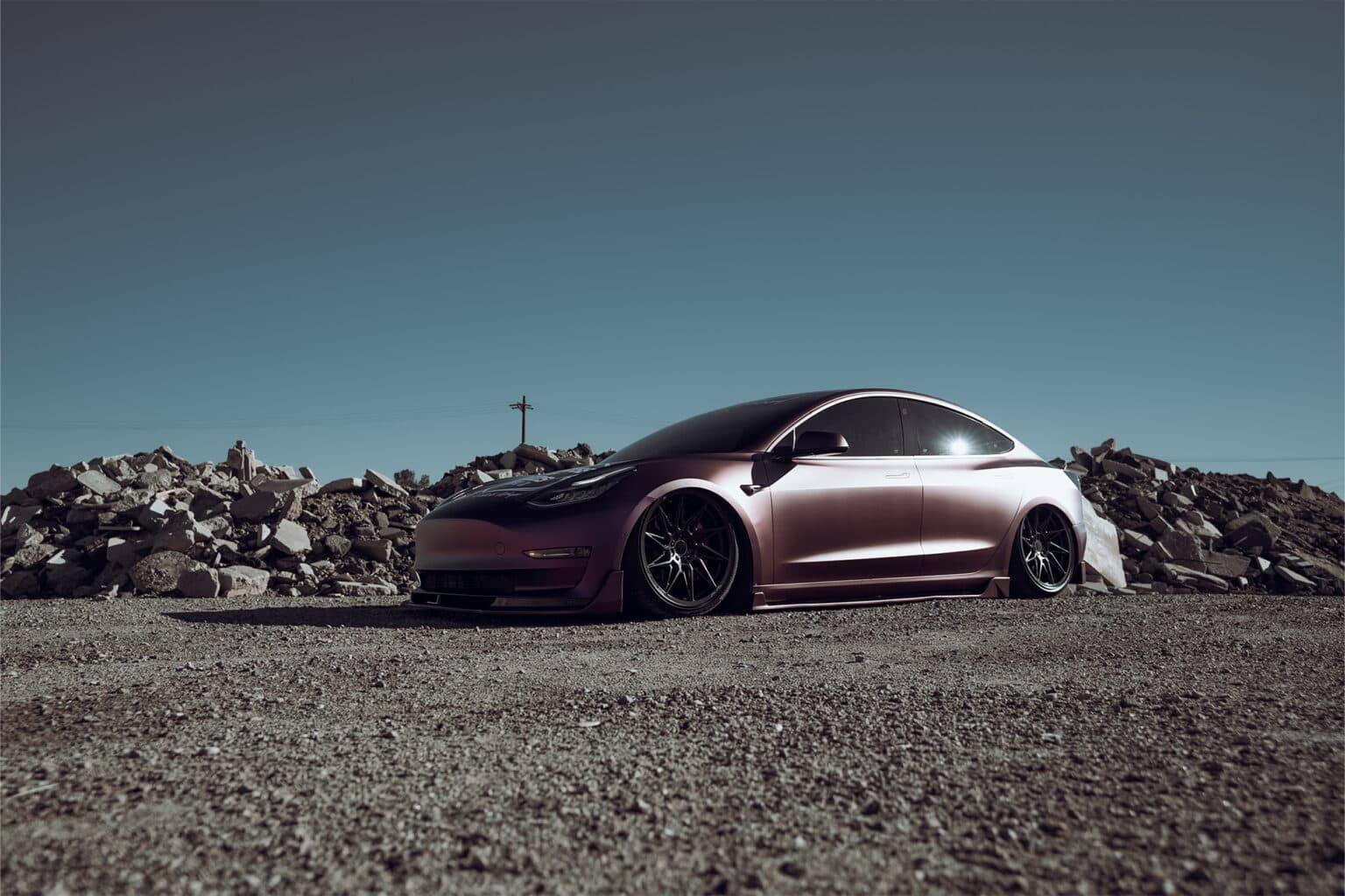 2020 Tesla Model 3 — custom build, front view