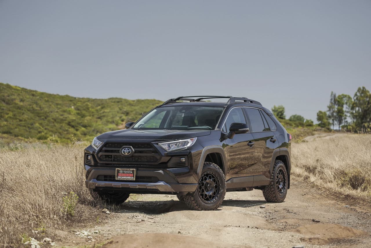 Front view of 2020 Toyota RAV4 TRD Offroad with truck suv wheels