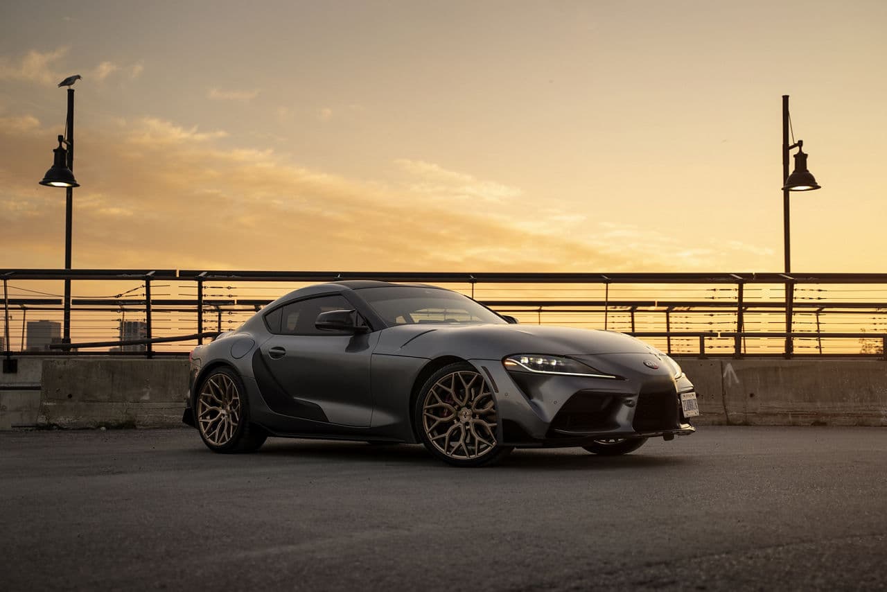 Front view of 2020 Toyota Supra with wheels