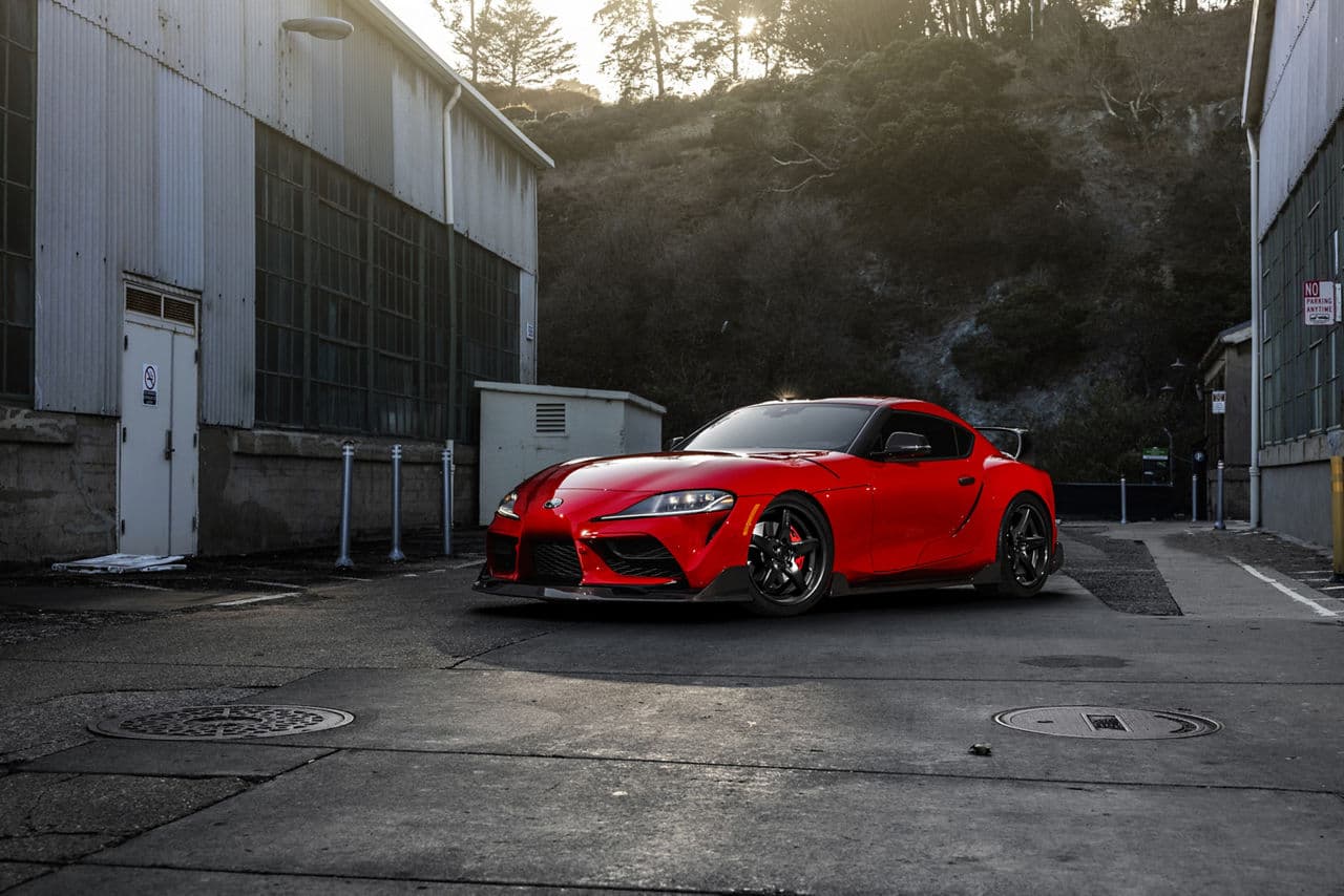 Front view of 2020 Toyota Supra with wheels