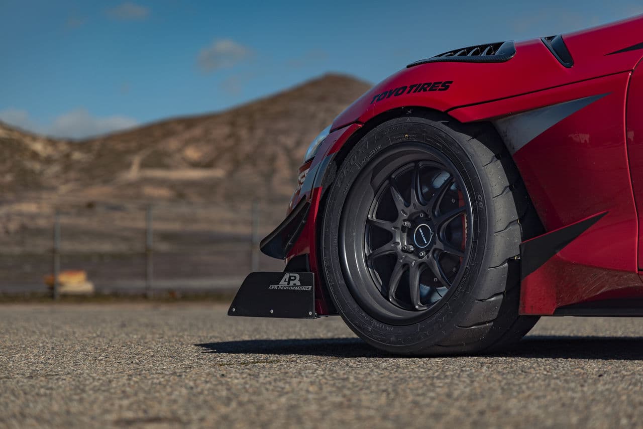 Rear view of 2020 Toyota Supra with wheels