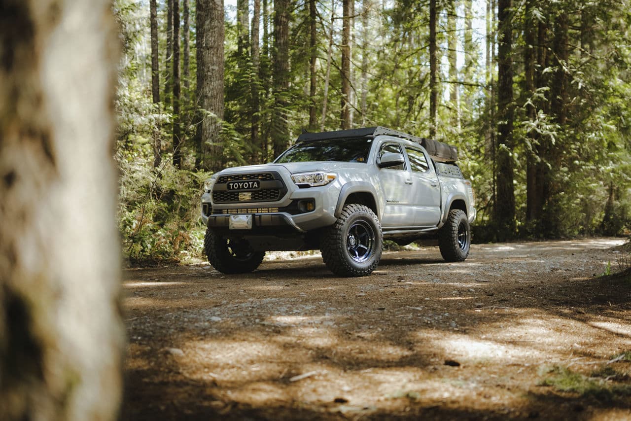 Side profile of 2020 Toyota Tacoma with wheels