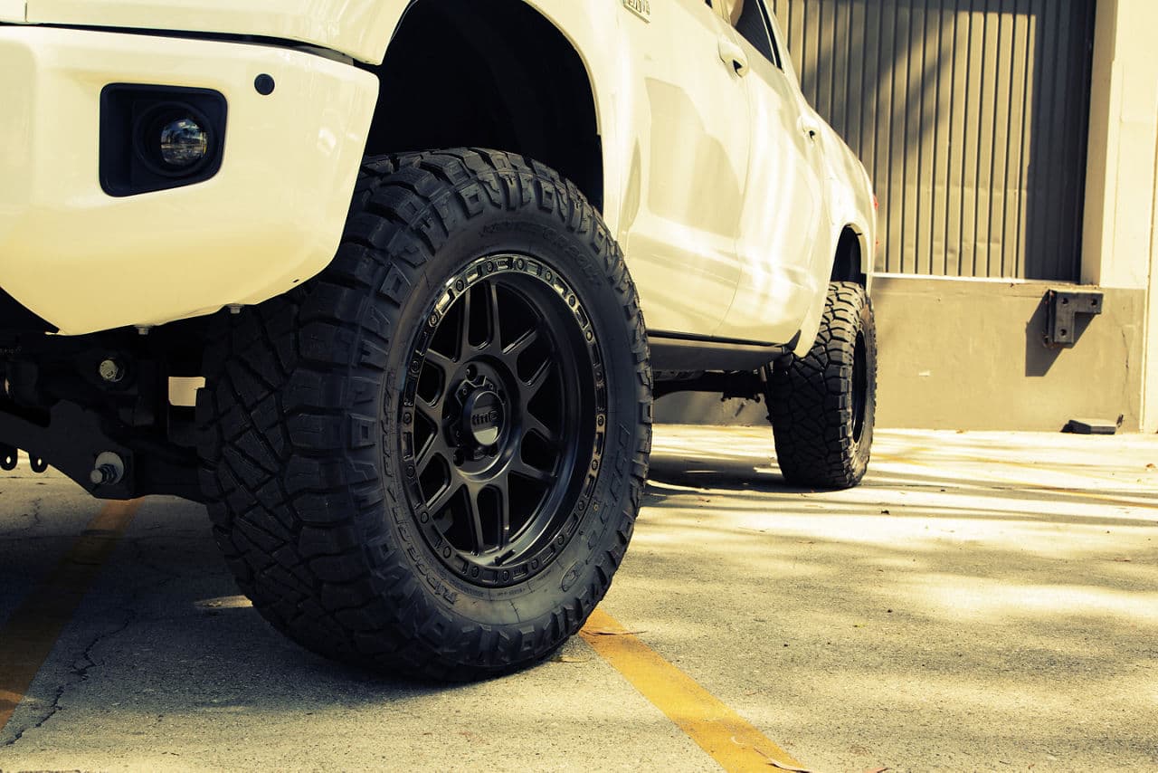 Rear view of 2020 Toyota Tundra with wheels