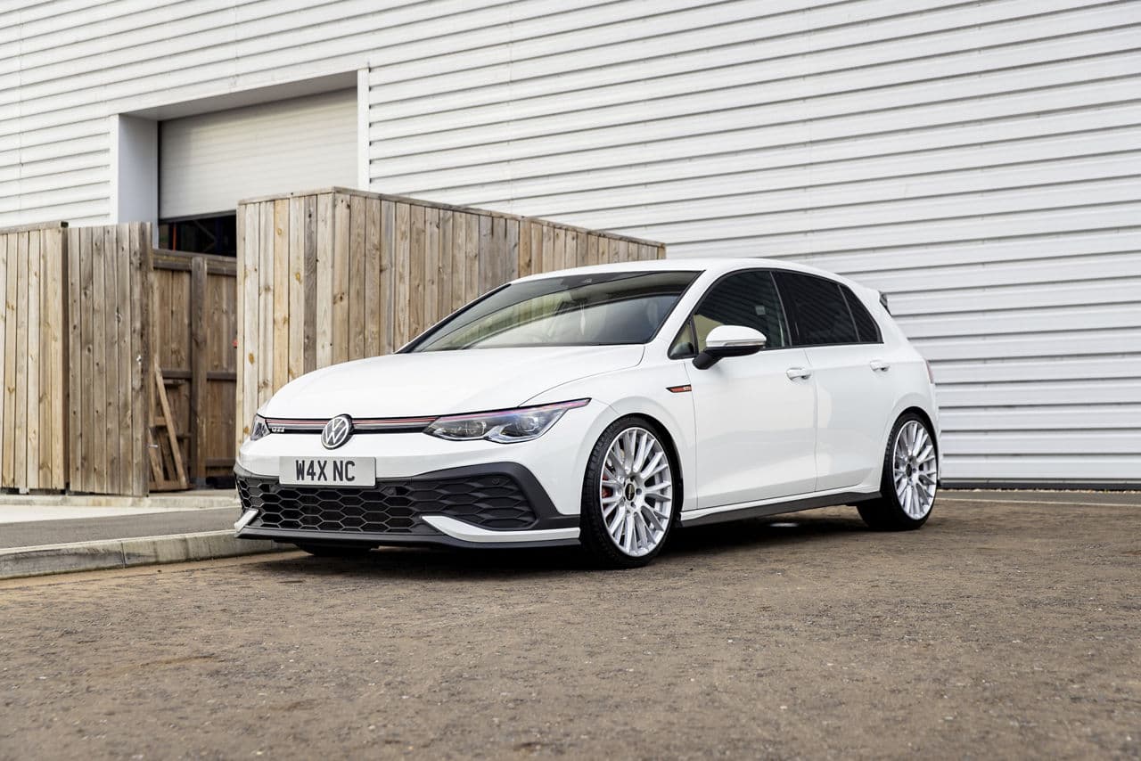 Front view of 2020 Volkswagen Golf GTI with tuner wheels