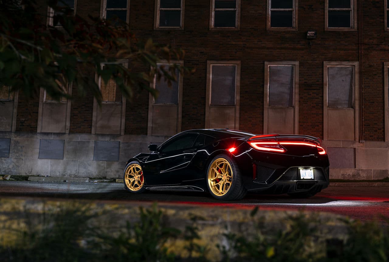 Front view of 2021 Acura NSX with wheels