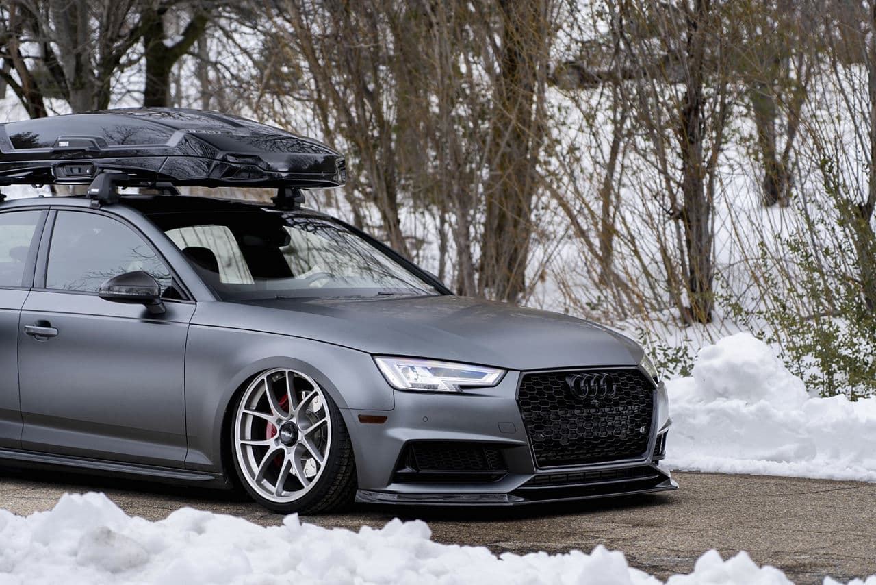 Side profile of 2021 Audi S4 with wheels