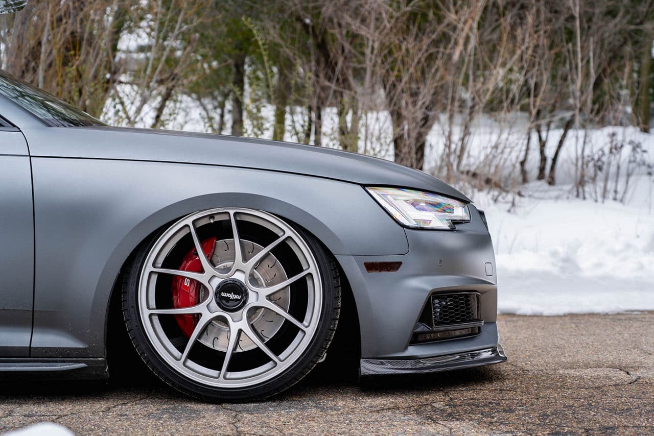 Rear view of 2021 Audi S4 with wheels