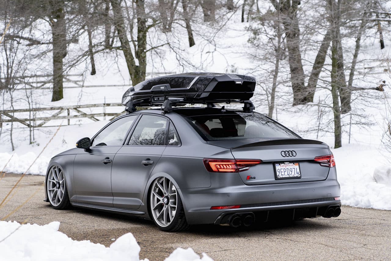 Interior of 2021 Audi S4 with wheels