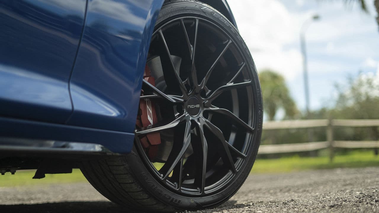 Side profile of 2021 Cadillac CTS-V with wheels