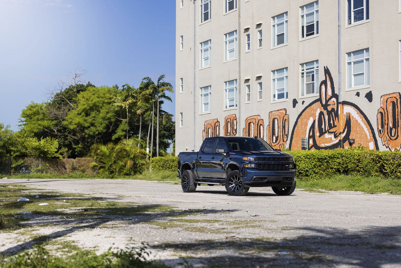 Interior of 2021 Chevrolet Silverado with wheels
